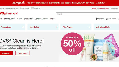 'CVS Clean' Leaderboard Ad
